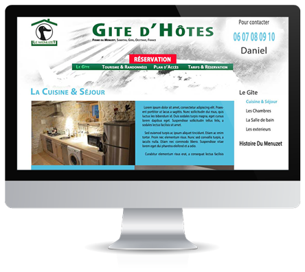 iMac avec site Le Menuzet affiché sur l'écran