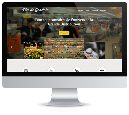 iMac avec site Tête de Gondole affiché sur l'écran